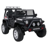 JOKO Elektrické autíčko Jeep BEAST 4x4, kožené sedadlo, penové kolesá, Funkcia Hojdania, Nosnosť 50kg, FM rádio, čierne