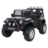 JOKO Elektrické autíčko Jeep BEAST 4x4, kožené sedadlo, penové kolesá, Funkcia Hojdania, Nosnosť 50kg, FM rádio, čierne