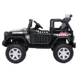 JOKO Elektrické autíčko Jeep BEAST 4x4, kožené sedadlo, penové kolesá, Funkcia Hojdania, Nosnosť 50kg, FM rádio, čierne