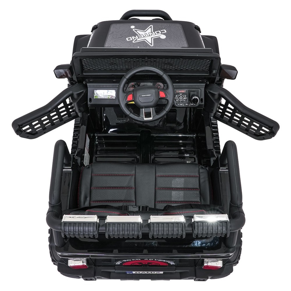 JOKO Elektrické autíčko Jeep BEAST 4x4, kožené sedadlo, penové kolesá, Funkcia Hojdania, Nosnosť 50kg, FM rádio, čierne