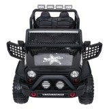 JOKO Elektrické autíčko Jeep BEAST 4x4, kožené sedadlo, penové kolesá, Funkcia Hojdania, Nosnosť 50kg, FM rádio, čierne
