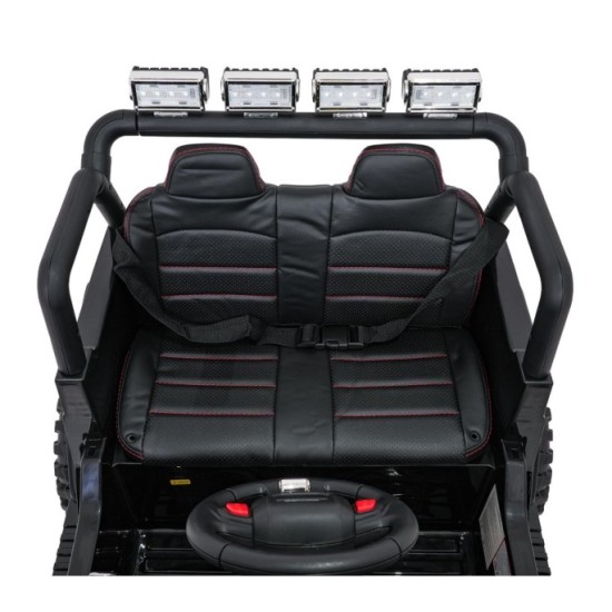 JOKO Elektrické autíčko Jeep BEAST 4x4, kožené sedadlo, penové kolesá, Funkcia Hojdania, Nosnosť 50kg, FM rádio, čierne
