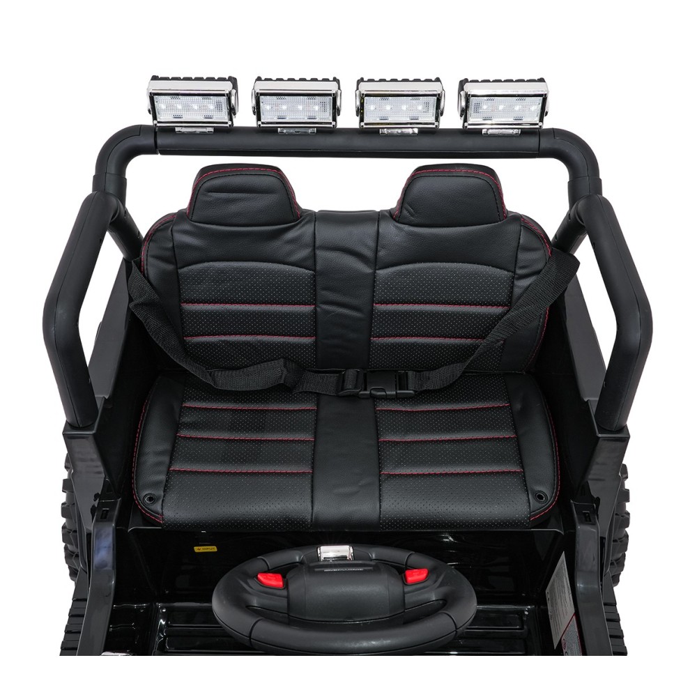 JOKO Elektrické autíčko Jeep BEAST 4x4, kožené sedadlo, penové kolesá, Funkcia Hojdania, Nosnosť 50kg, FM rádio, čierne