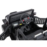 JOKO Elektrické autíčko Jeep BEAST 4x4, kožené sedadlo, penové kolesá, Funkcia Hojdania, Nosnosť 50kg, FM rádio, čierne