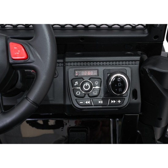 JOKO Elektrické autíčko Jeep BEAST 4x4, kožené sedadlo, penové kolesá, Funkcia Hojdania, Nosnosť 50kg, FM rádio, čierne