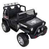 JOKO Elektrické autíčko Jeep BEAST 4x4, kožené sedadlo, penové kolesá, Funkcia Hojdania, Nosnosť 50kg, FM rádio, čierne