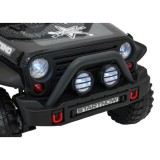 JOKO Elektrické autíčko Jeep BEAST 4x4, kožené sedadlo, penové kolesá, Funkcia Hojdania, Nosnosť 50kg, FM rádio, čierne