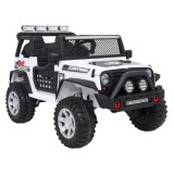 JOKO Elektrické autíčko Jeep BEAST 4x4, kožené sedadlo, penové kolesá, Funkcia Hojdania, Nosnosť 50kg, FM rádio, biele