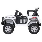 JOKO Elektrické autíčko Jeep BEAST 4x4, kožené sedadlo, penové kolesá, Funkcia Hojdania, Nosnosť 50kg, FM rádio, biele