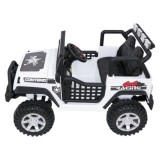 JOKO Elektrické autíčko Jeep BEAST 4x4, kožené sedadlo, penové kolesá, Funkcia Hojdania, Nosnosť 50kg, FM rádio, biele