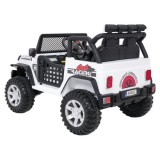 JOKO Elektrické autíčko Jeep BEAST 4x4, kožené sedadlo, penové kolesá, Funkcia Hojdania, Nosnosť 50kg, FM rádio, biele