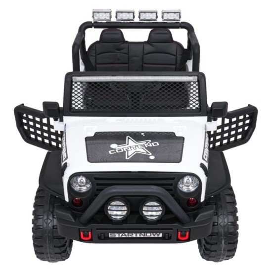 JOKO Elektrické autíčko Jeep BEAST 4x4, kožené sedadlo, penové kolesá, Funkcia Hojdania, Nosnosť 50kg, FM rádio, biele