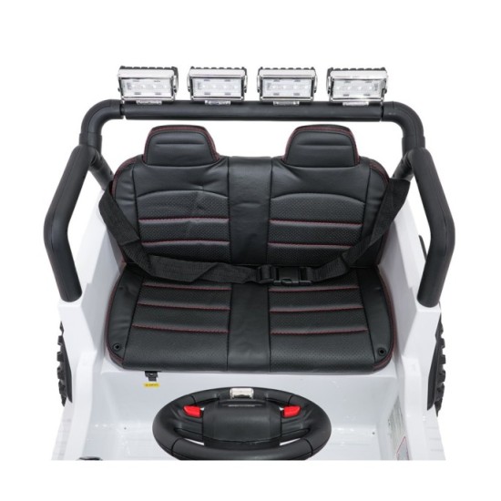 JOKO Elektrické autíčko Jeep BEAST 4x4, kožené sedadlo, penové kolesá, Funkcia Hojdania, Nosnosť 50kg, FM rádio, biele