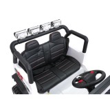 JOKO Elektrické autíčko Jeep BEAST 4x4, kožené sedadlo, penové kolesá, Funkcia Hojdania, Nosnosť 50kg, FM rádio, biele