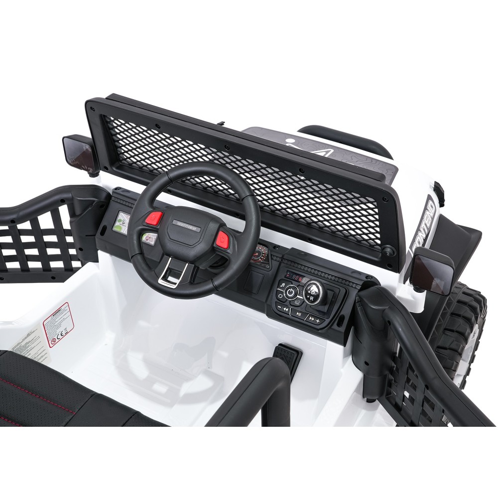 JOKO Elektrické autíčko Jeep BEAST 4x4, kožené sedadlo, penové kolesá, Funkcia Hojdania, Nosnosť 50kg, FM rádio, biele