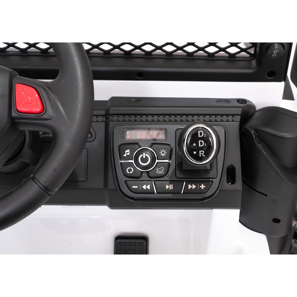 JOKO Elektrické autíčko Jeep BEAST 4x4, kožené sedadlo, penové kolesá, Funkcia Hojdania, Nosnosť 50kg, FM rádio, biele