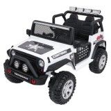 JOKO Elektrické autíčko Jeep BEAST 4x4, kožené sedadlo, penové kolesá, Funkcia Hojdania, Nosnosť 50kg, FM rádio, biele