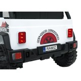 JOKO Elektrické autíčko Jeep BEAST 4x4, kožené sedadlo, penové kolesá, Funkcia Hojdania, Nosnosť 50kg, FM rádio, biele