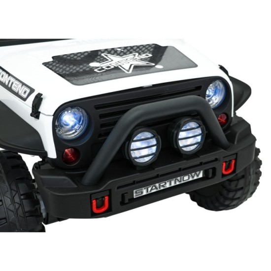 JOKO Elektrické autíčko Jeep BEAST 4x4, kožené sedadlo, penové kolesá, Funkcia Hojdania, Nosnosť 50kg, FM rádio, biele