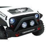 JOKO Elektrické autíčko Jeep BEAST 4x4, kožené sedadlo, penové kolesá, Funkcia Hojdania, Nosnosť 50kg, FM rádio, biele