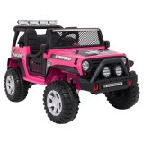 JOKO Elektrické autíčko Jeep BEAST 4x4, kožené sedadlo, penové kolesá, Funkcia Hojdania, Nosnosť 50kg, FM rádio, ružové
