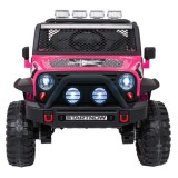 JOKO Elektrické autíčko Jeep BEAST 4x4, kožené sedadlo, penové kolesá, Funkcia Hojdania, Nosnosť 50kg, FM rádio, ružové