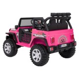 JOKO Elektrické autíčko Jeep BEAST 4x4, kožené sedadlo, penové kolesá, Funkcia Hojdania, Nosnosť 50kg, FM rádio, ružové