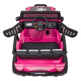 JOKO Elektrické autíčko Jeep BEAST 4x4, kožené sedadlo, penové kolesá, Funkcia Hojdania, Nosnosť 50kg, FM rádio, ružové