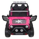 JOKO Elektrické autíčko Jeep BEAST 4x4, kožené sedadlo, penové kolesá, Funkcia Hojdania, Nosnosť 50kg, FM rádio, ružové