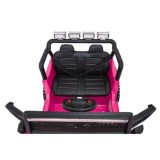 JOKO Elektrické autíčko Jeep BEAST 4x4, kožené sedadlo, penové kolesá, Funkcia Hojdania, Nosnosť 50kg, FM rádio, ružové