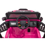 JOKO Elektrické autíčko Jeep BEAST 4x4, kožené sedadlo, penové kolesá, Funkcia Hojdania, Nosnosť 50kg, FM rádio, ružové