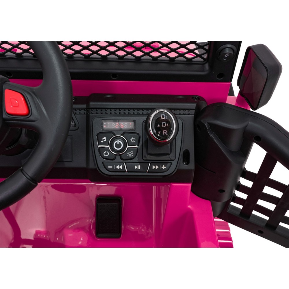 JOKO Elektrické autíčko Jeep BEAST 4x4, kožené sedadlo, penové kolesá, Funkcia Hojdania, Nosnosť 50kg, FM rádio, ružové