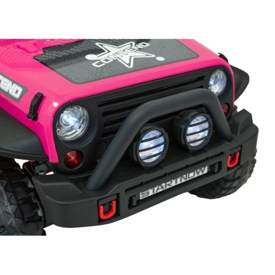 JOKO Elektrické autíčko Jeep BEAST 4x4, kožené sedadlo, penové kolesá, Funkcia Hojdania, Nosnosť 50kg, FM rádio, ružové