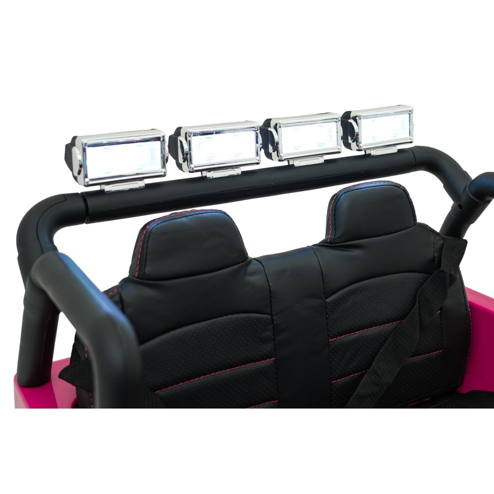 JOKO Elektrické autíčko Jeep BEAST 4x4, kožené sedadlo, penové kolesá, Funkcia Hojdania, Nosnosť 50kg, FM rádio, ružové