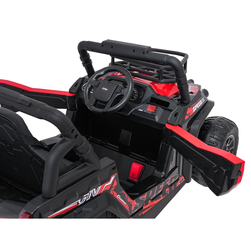 JOKO Elektrické autíčko Terénne Buggy UTV LIFT  4x100W, penové kolesá, kožené sedadlo, červené