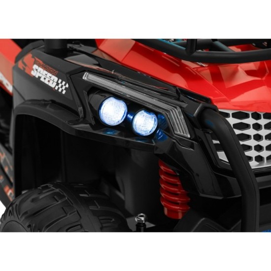JOKO Elektrické autíčko Terénne Buggy UTV LIFT  4x100W, penové kolesá, kožené sedadlo, červené