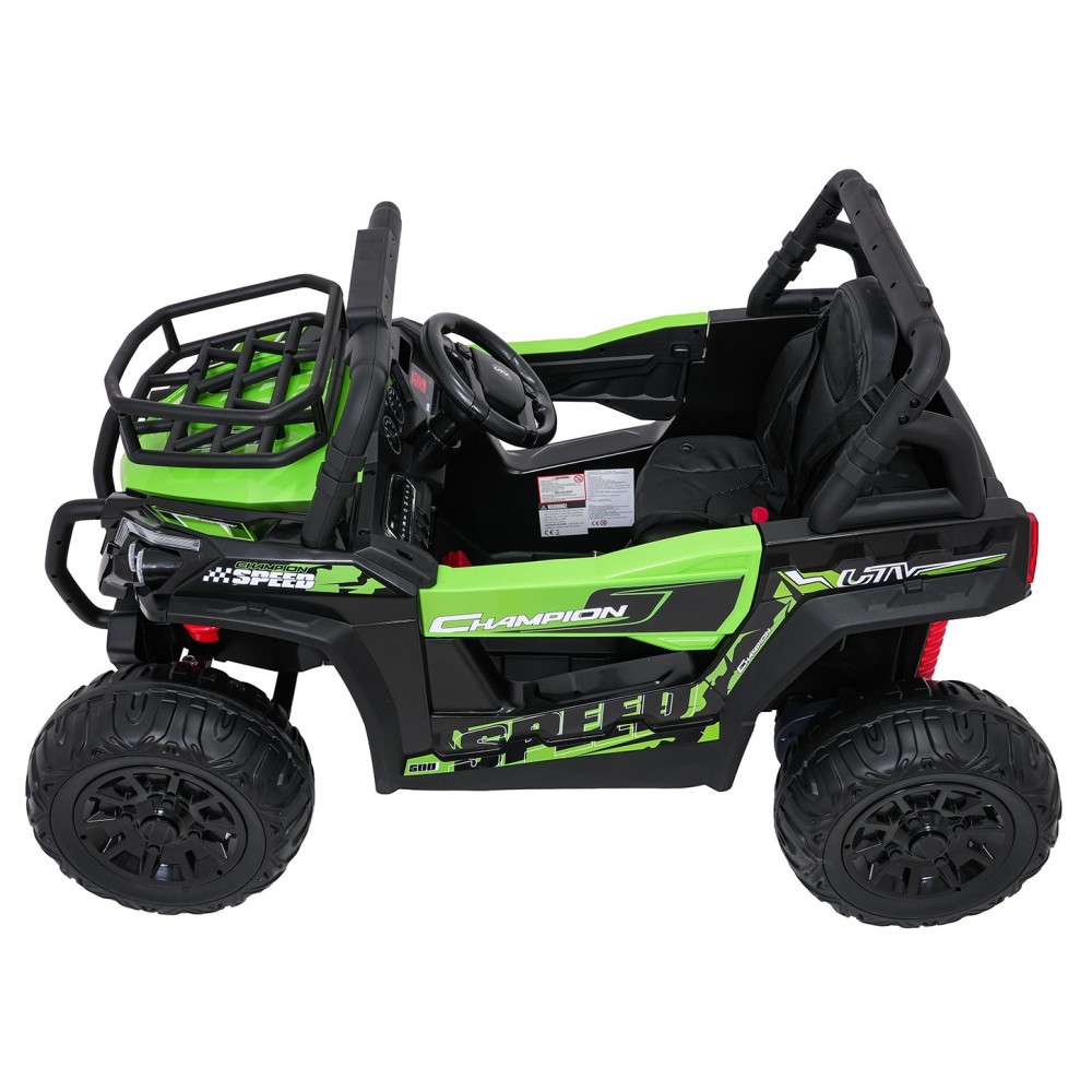 JOKO Elektrické autíčko Terénne Buggy UTV LIFT 4x100W, penové kolesá, kožené sedadlo, zelené