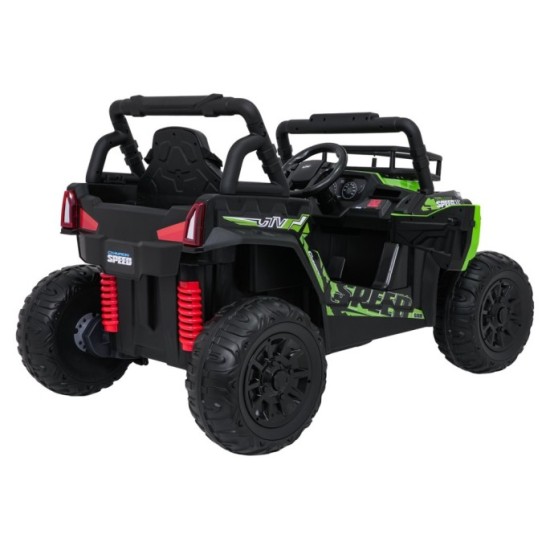 JOKO Elektrické autíčko Terénne Buggy UTV LIFT 4x100W, penové kolesá, kožené sedadlo, zelené