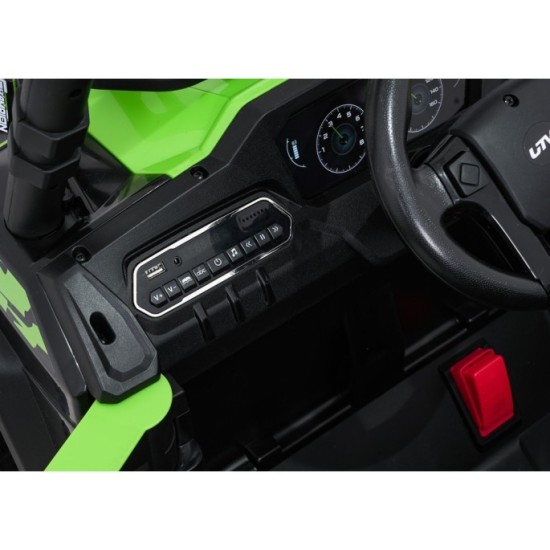 JOKO Elektrické autíčko Terénne Buggy UTV LIFT 4x100W, penové kolesá, kožené sedadlo, zelené