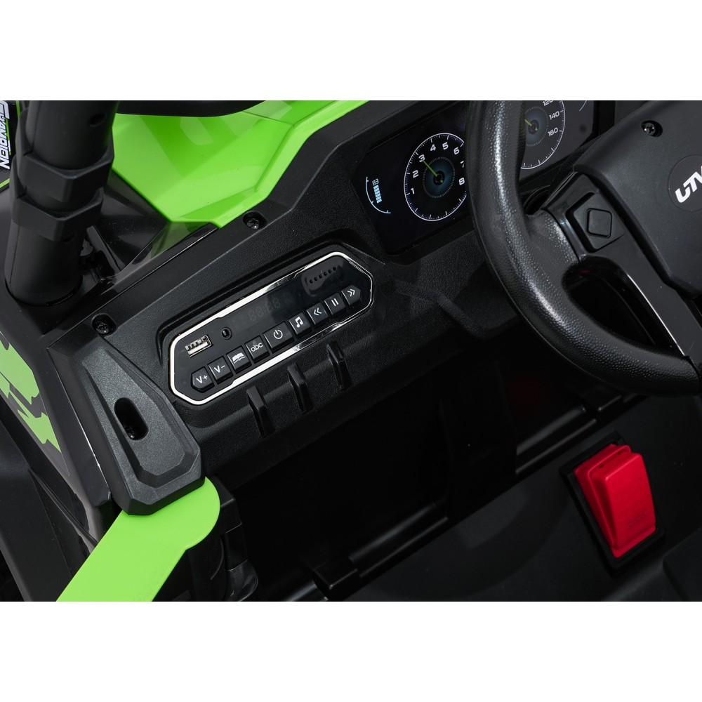 JOKO Elektrické autíčko Terénne Buggy UTV LIFT 4x100W, penové kolesá, kožené sedadlo, zelené