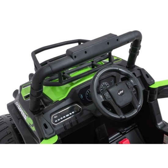 JOKO Elektrické autíčko Terénne Buggy UTV LIFT 4x100W, penové kolesá, kožené sedadlo, zelené