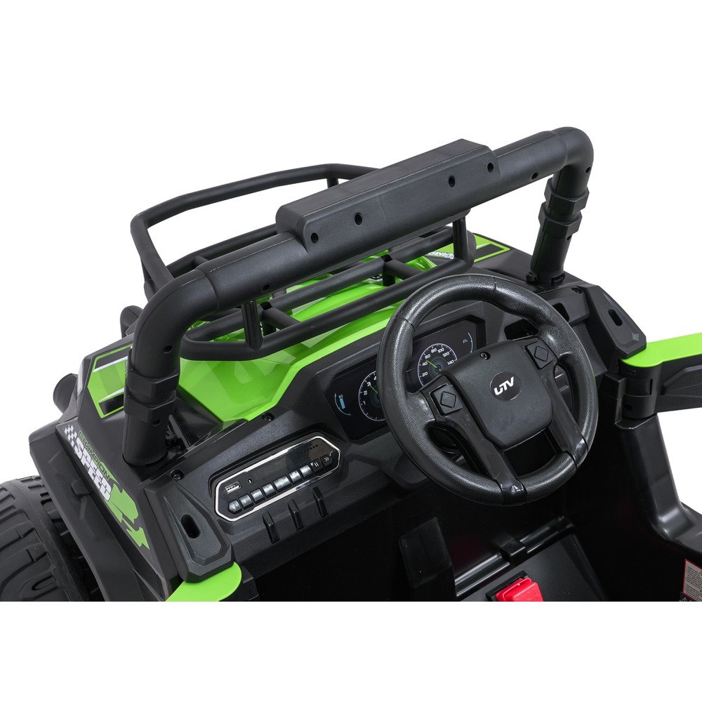 JOKO Elektrické autíčko Terénne Buggy UTV LIFT 4x100W, penové kolesá, kožené sedadlo, zelené