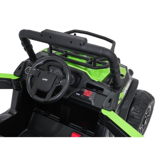 JOKO Elektrické autíčko Terénne Buggy UTV LIFT 4x100W, penové kolesá, kožené sedadlo, zelené