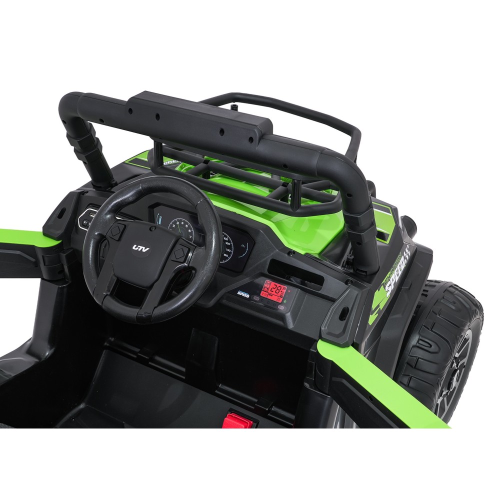 JOKO Elektrické autíčko Terénne Buggy UTV LIFT 4x100W, penové kolesá, kožené sedadlo, zelené