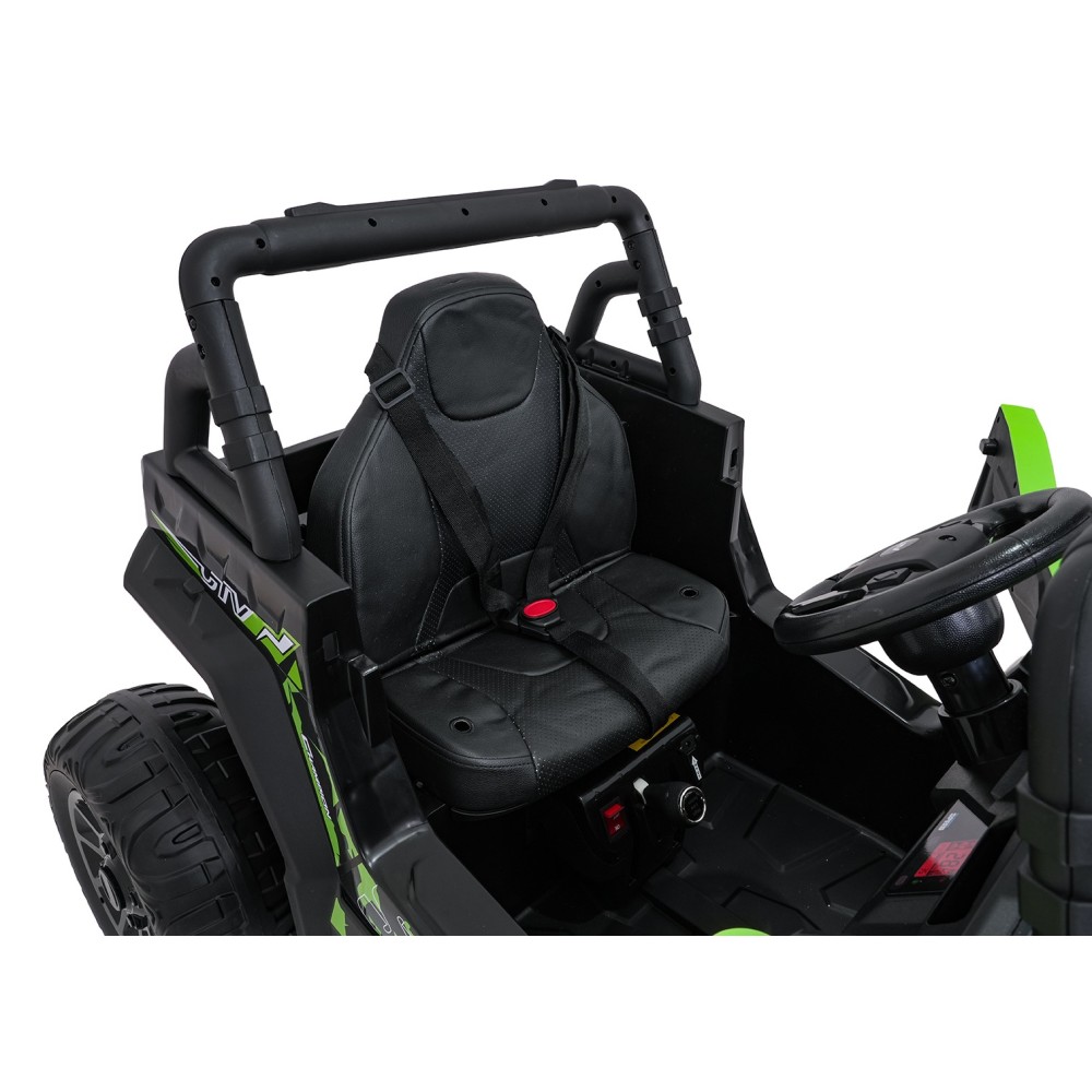 JOKO Elektrické autíčko Terénne Buggy UTV LIFT 4x100W, penové kolesá, kožené sedadlo, zelené
