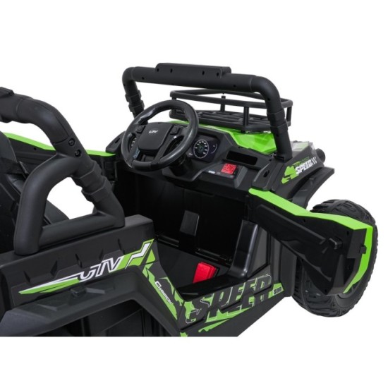 JOKO Elektrické autíčko Terénne Buggy UTV LIFT 4x100W, penové kolesá, kožené sedadlo, zelené