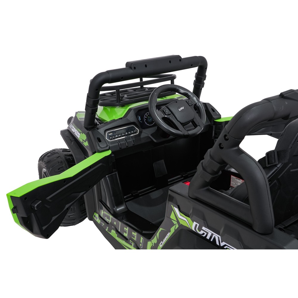 JOKO Elektrické autíčko Terénne Buggy UTV LIFT 4x100W, penové kolesá, kožené sedadlo, zelené