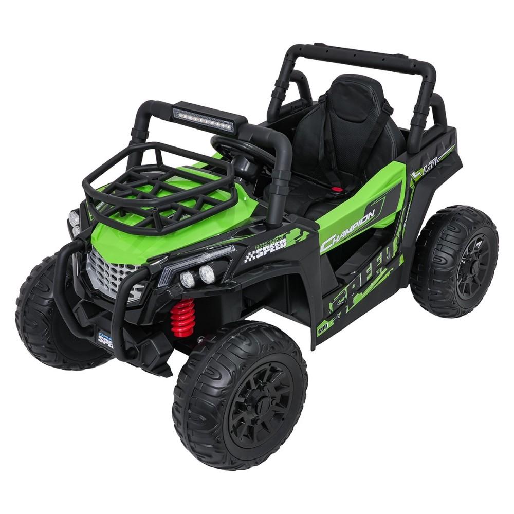 JOKO Elektrické autíčko Terénne Buggy UTV LIFT 4x100W, penové kolesá, kožené sedadlo, zelené