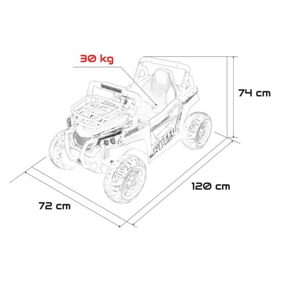 JOKO Elektrické autíčko Terénne Buggy UTV LIFT 4x100W, penové kolesá, kožené sedadlo, zelené