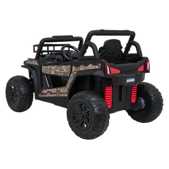JOKO Elektrické autíčko Terénne Buggy UTV LIFT 4x100W, penové kolesá, kožené sedadlo, čierne maskáčové